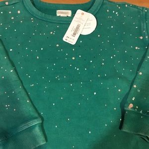 Green splatter dot sweatshirt